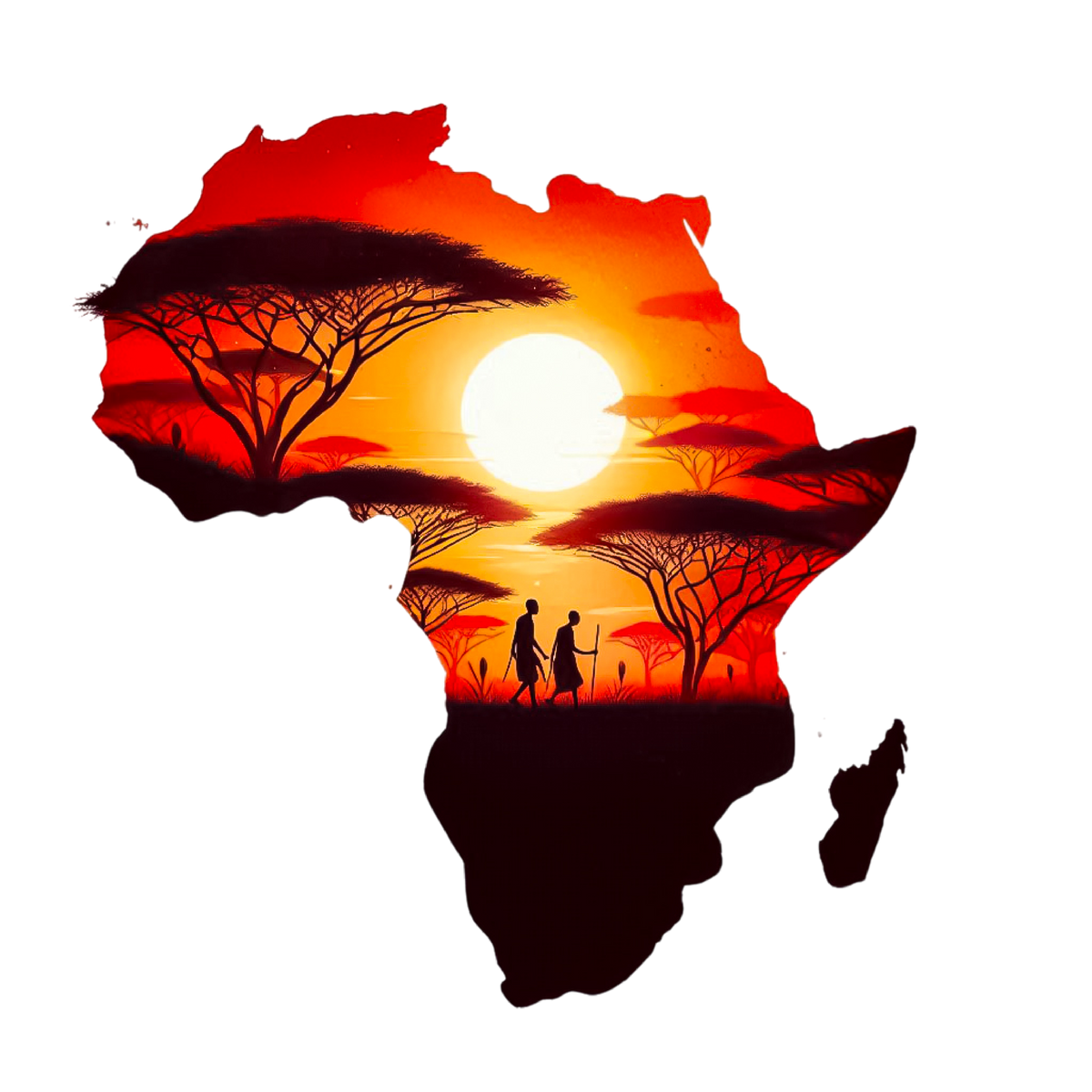 African Silhouette Heat Transfer