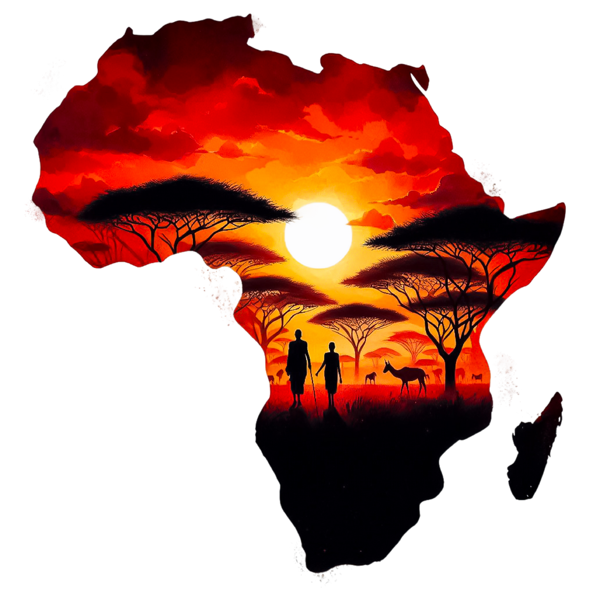 African Silhouette Heat Transfer