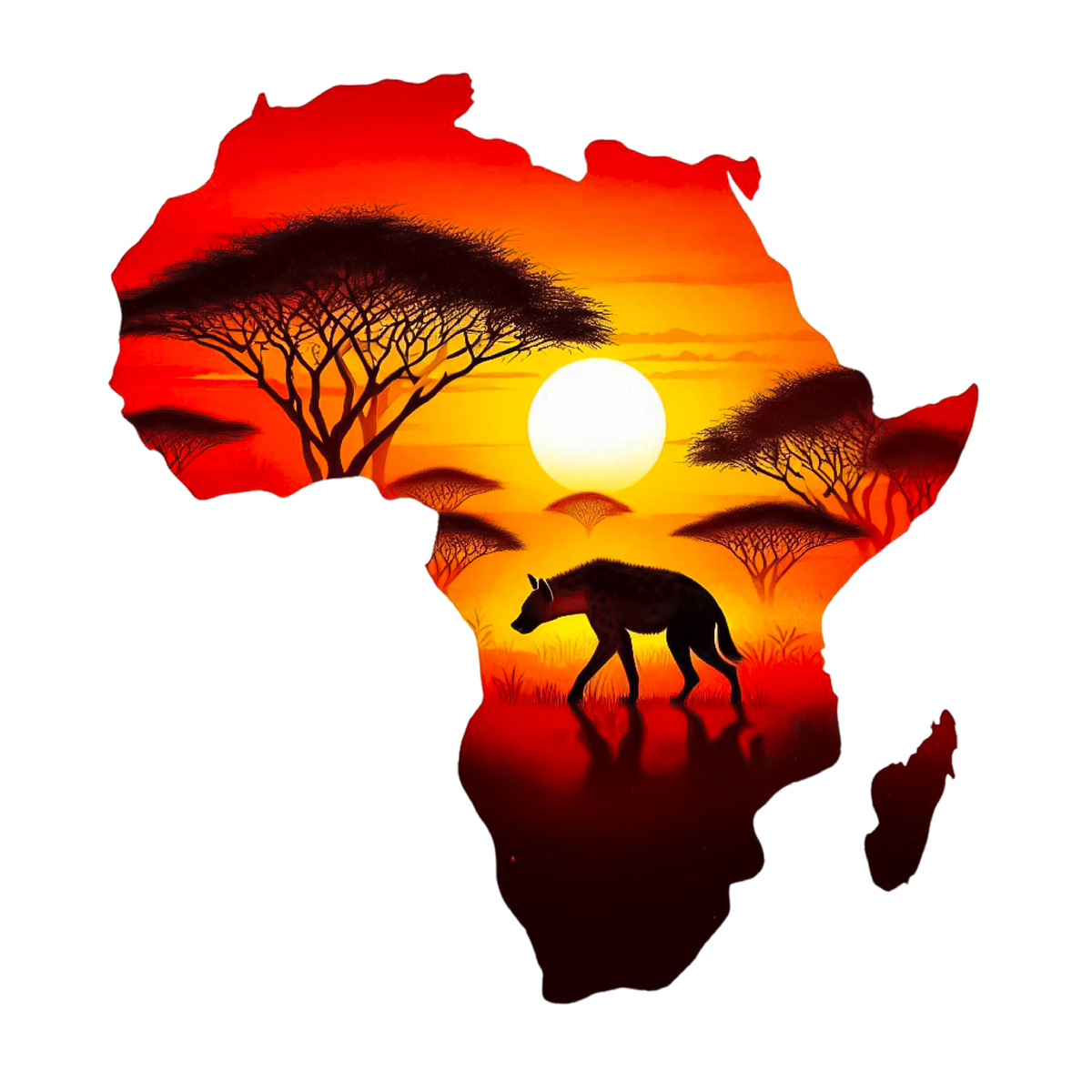 African Silhouette Heat Transfer