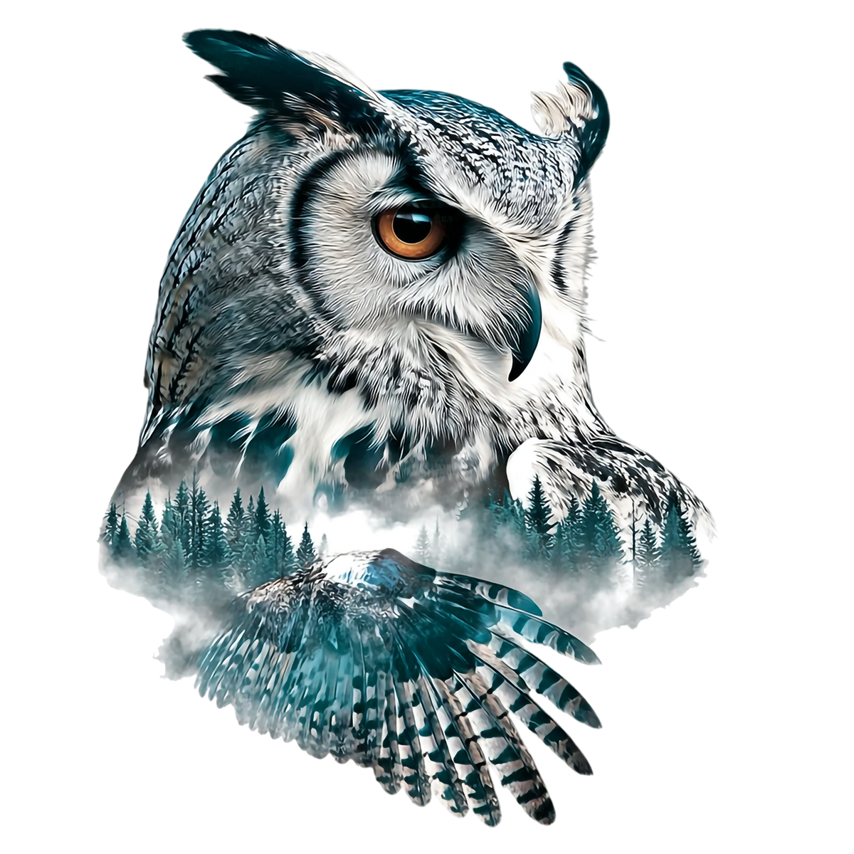 Double Exposure Owls Heat Transfer: