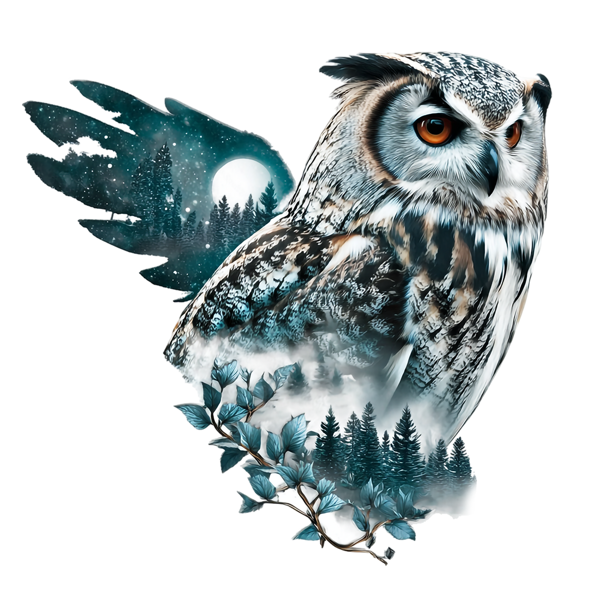 Double Exposure Owls Heat Transfer: