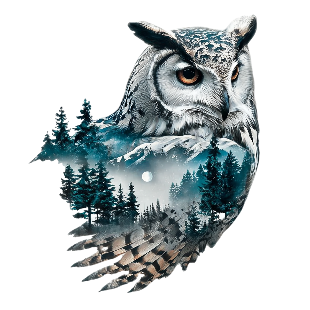 Double Exposure Owls Heat Transfer: