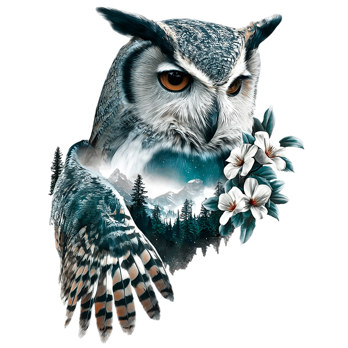 Double Exposure Owls Heat Transfer: