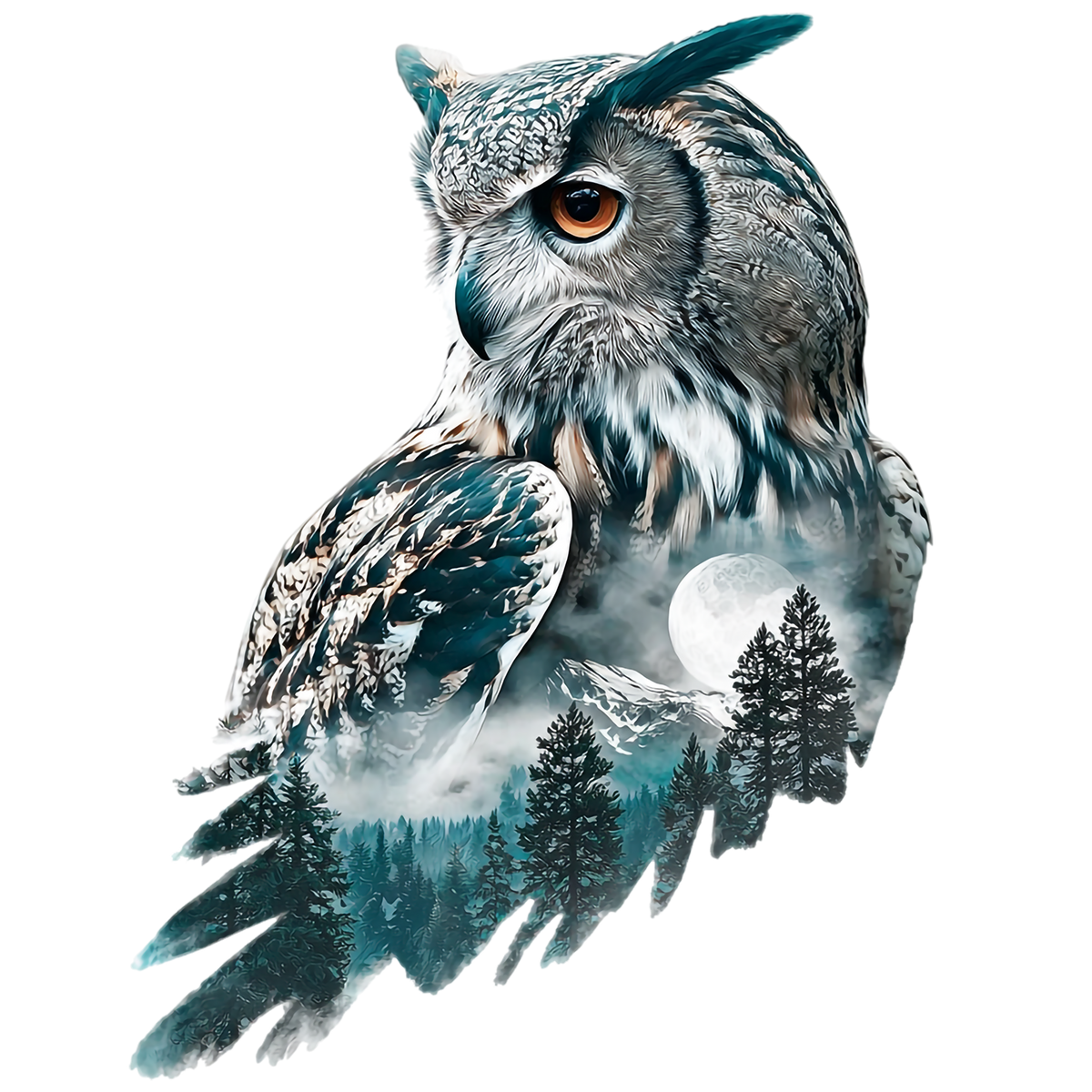 Double Exposure Owls Heat Transfer: