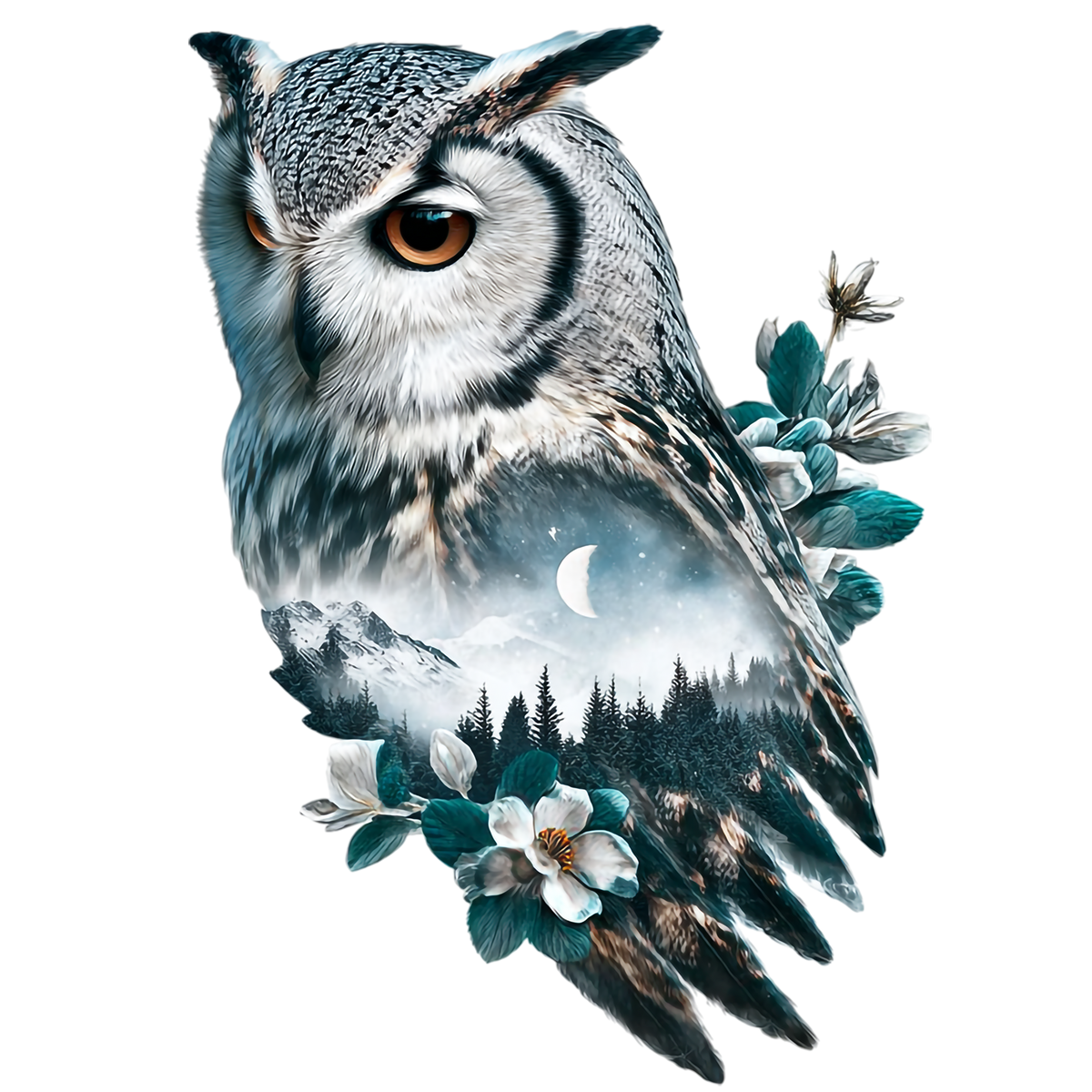 Double Exposure Owls Heat Transfer: