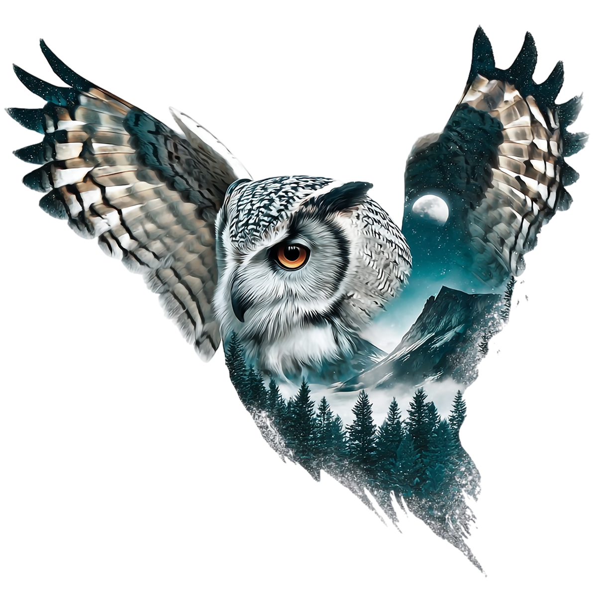 Double Exposure Owls Heat Transfer:
