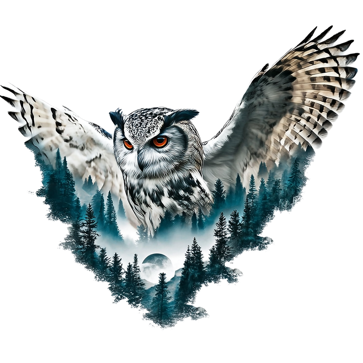 Double Exposure Owls Heat Transfer: