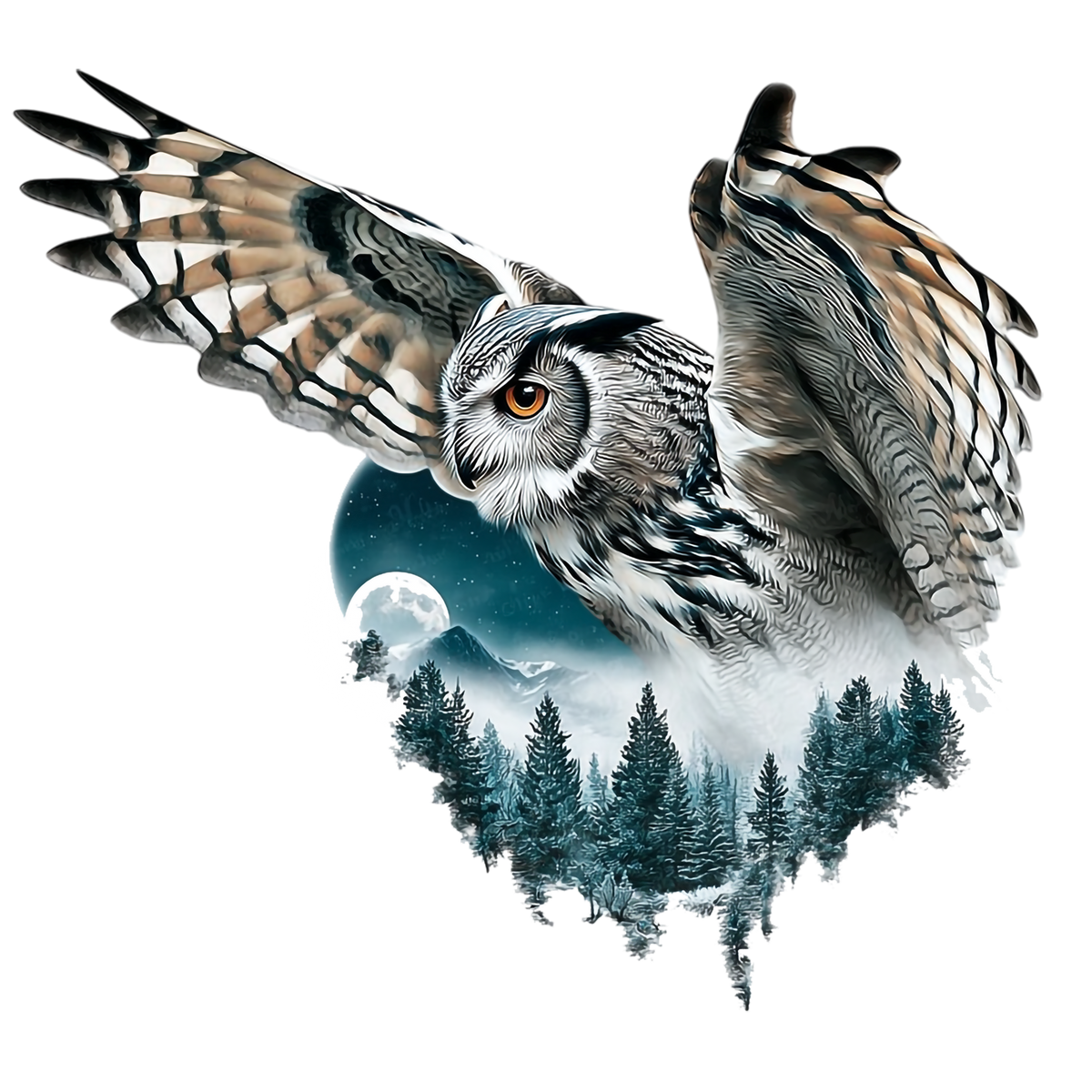 Double Exposure Owls Heat Transfer: