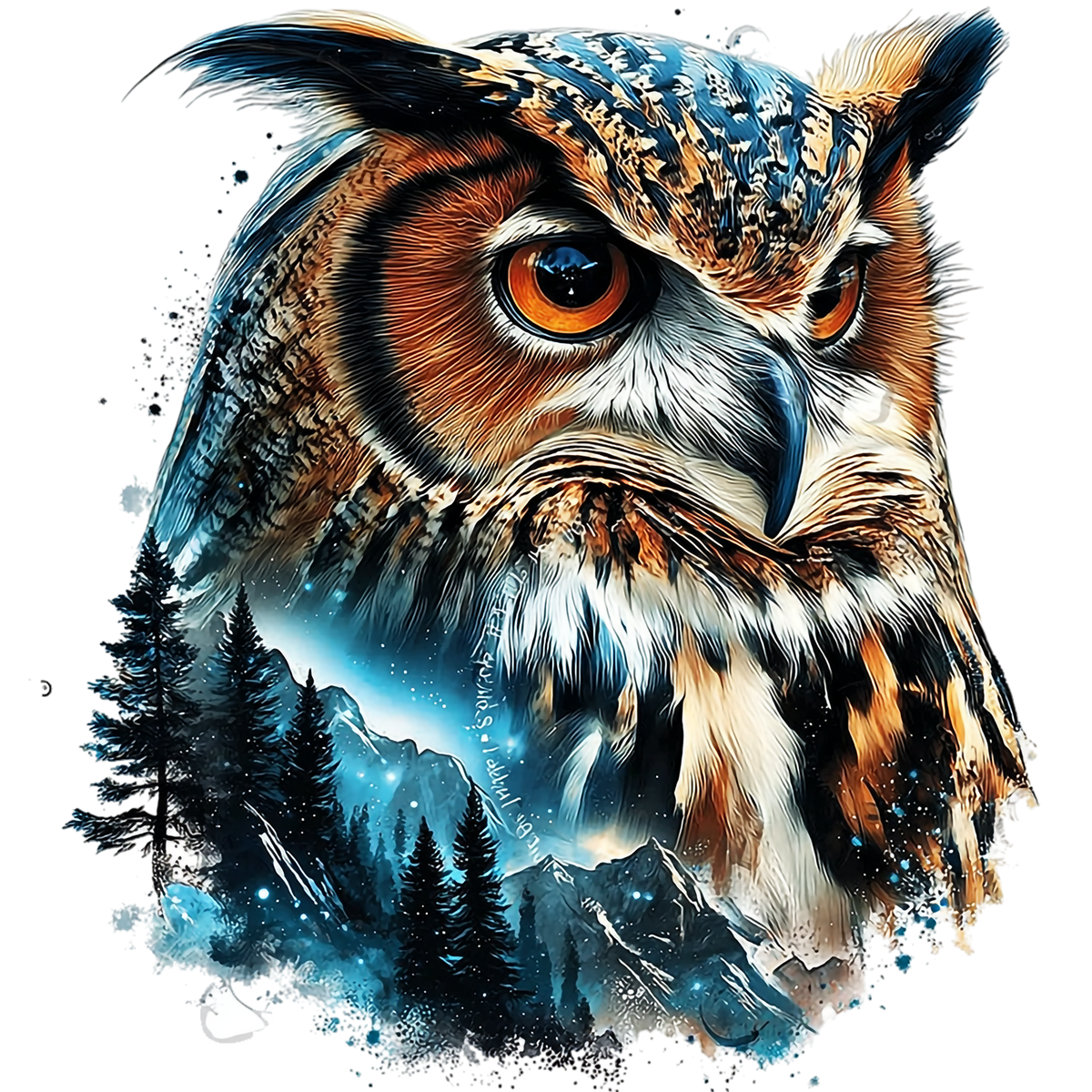 Double Exposure Owls Heat Transfer: