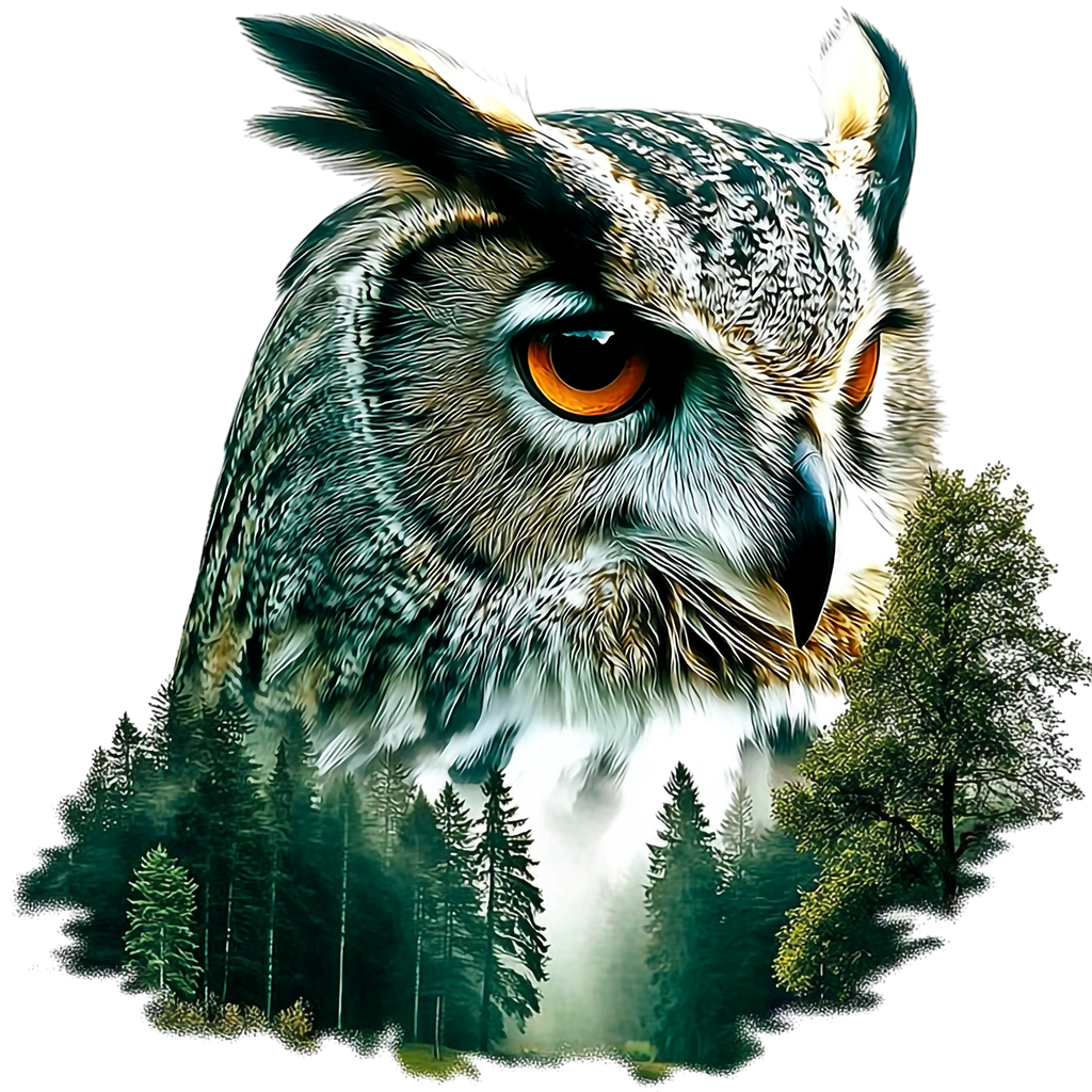 Double Exposure Owls Heat Transfer: