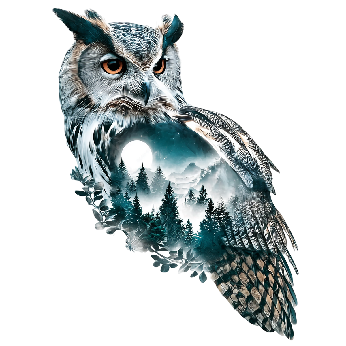 Double Exposure Owls Heat Transfer: